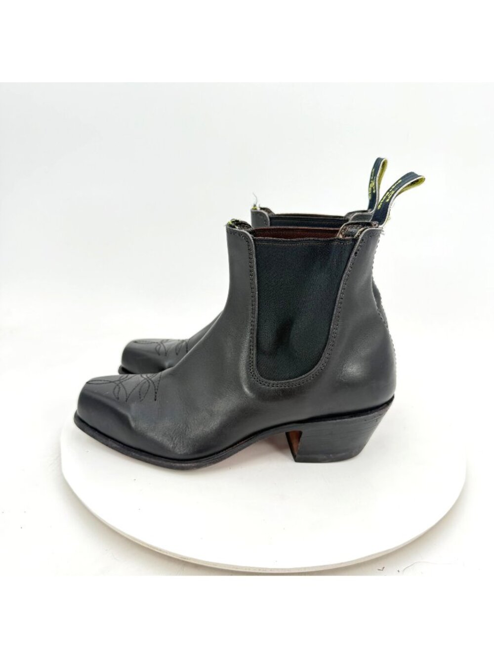 R.M. Williams Santa Fe Women Size 5.5 UK 3G Black Leather Side Elastic Pump Boot